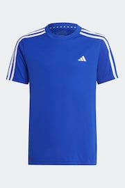 adidas Blue/Black Sportswear Train Essentials Aeroready 3-Stripes Regular-Fit Training Set - Image 2 of 6