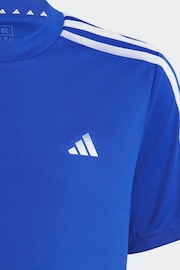 adidas Blue/Black Sportswear Train Essentials Aeroready 3-Stripes Regular-Fit Training Set - Image 4 of 6