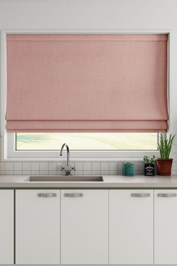 Blush Pink Textured Made To Measure Roman Blind