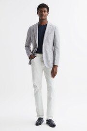 Reiss Grey Lindhurst Single Breasted Check Blazer - Image 3 of 6