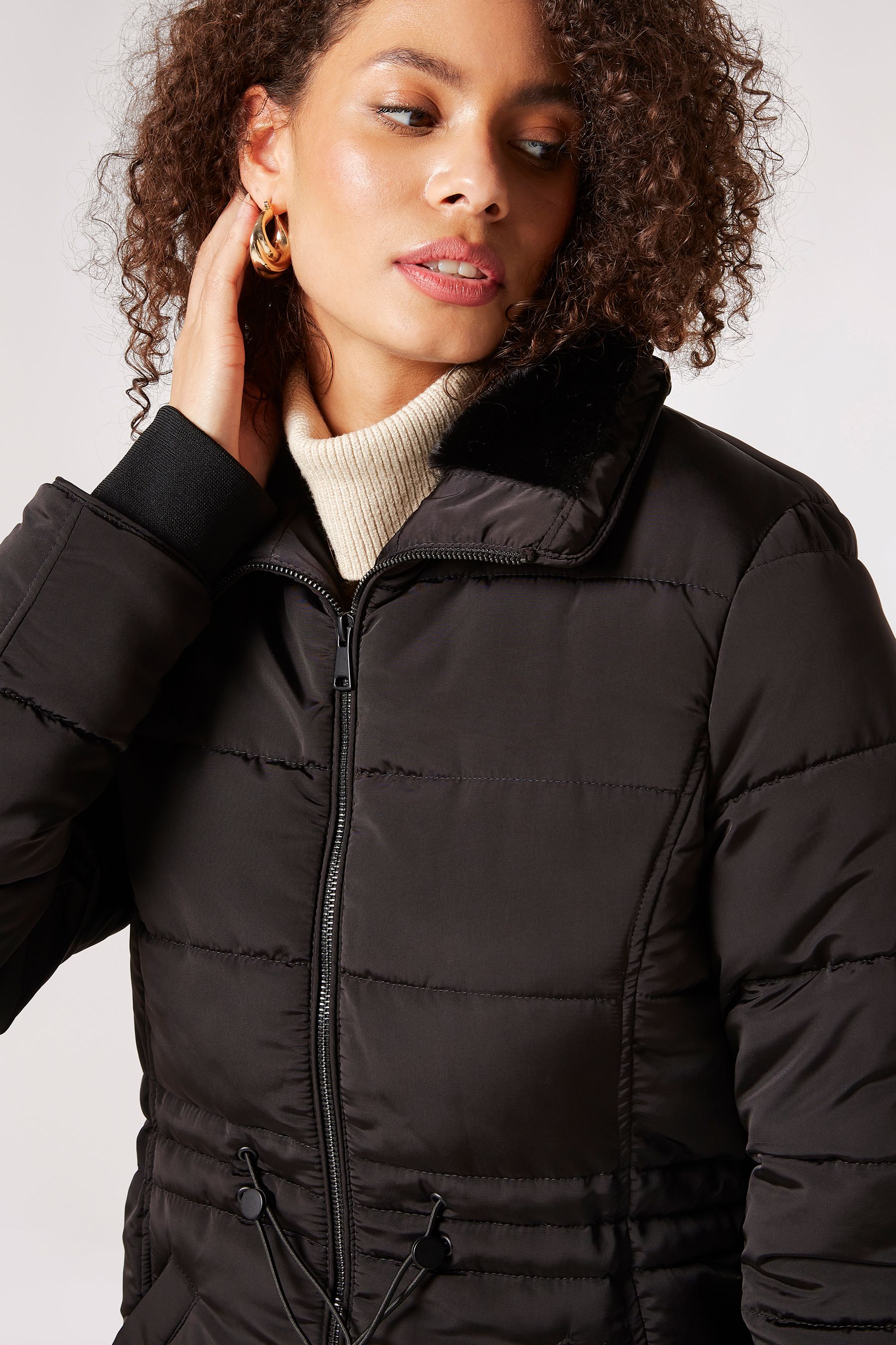 Faux fur new arrivals lined puffer coat