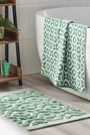 Green Tile Geo Towel 100% Cotton - Image 3 of 4