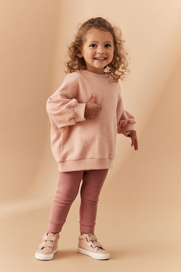 Pink Relaxed Fit Sweater And Leggings Set (3mths-7yrs)