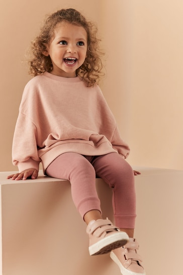 Pink Relaxed Fit Sweater And Leggings Set (3mths-7yrs)