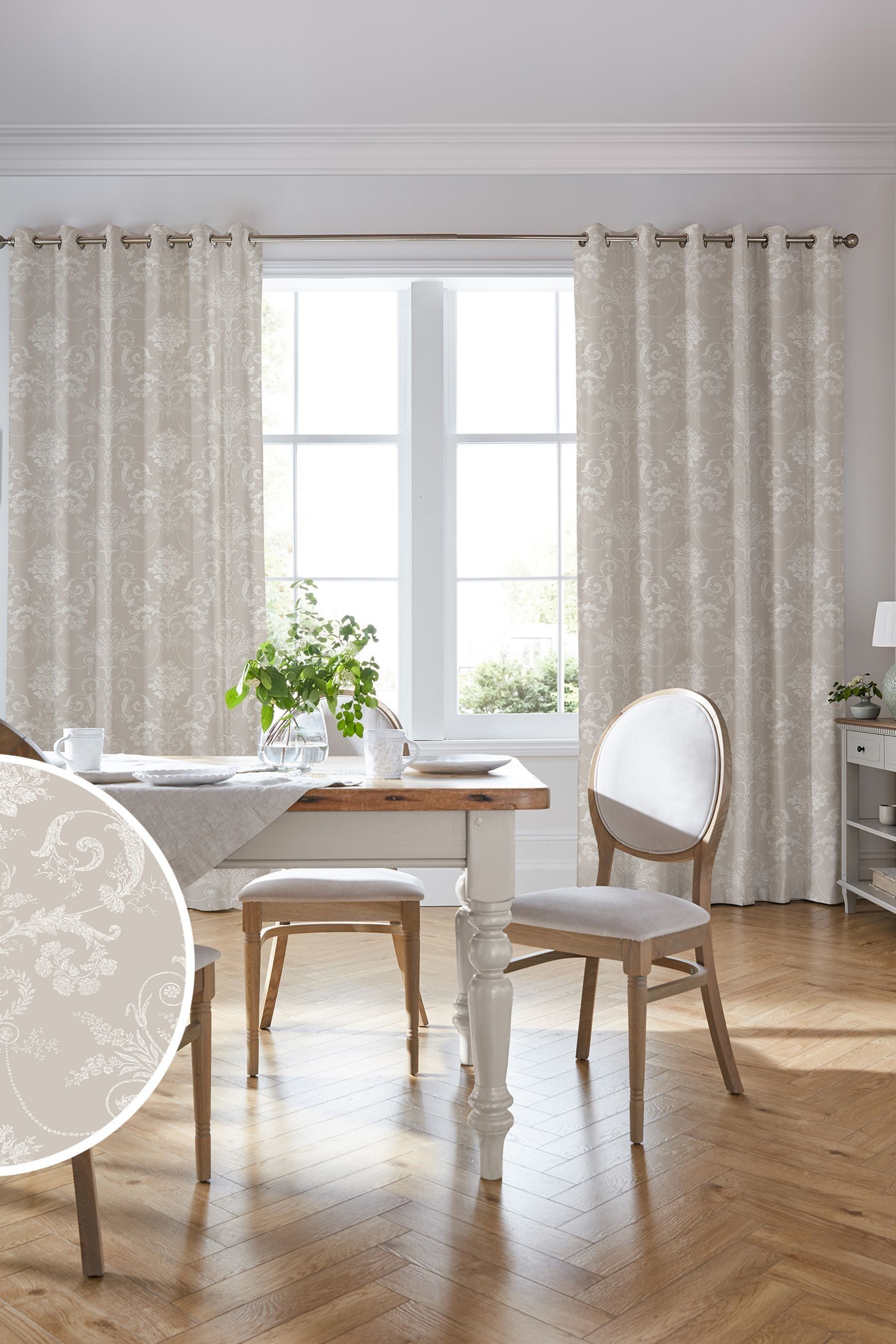 Buy Laura Ashley Dove Grey Josette Made to Measure Curtains from