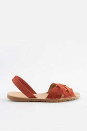 Rust Brown Suede Weave Sandals - Image 3 of 7