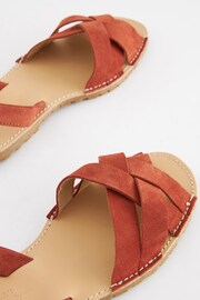Rust Brown Suede Weave Sandals - Image 5 of 7