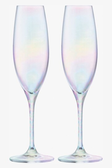 LSA International Polka Champagne Flutes Set of 2