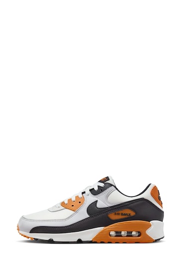 Nike Orange/White Air Max 90 Trainers