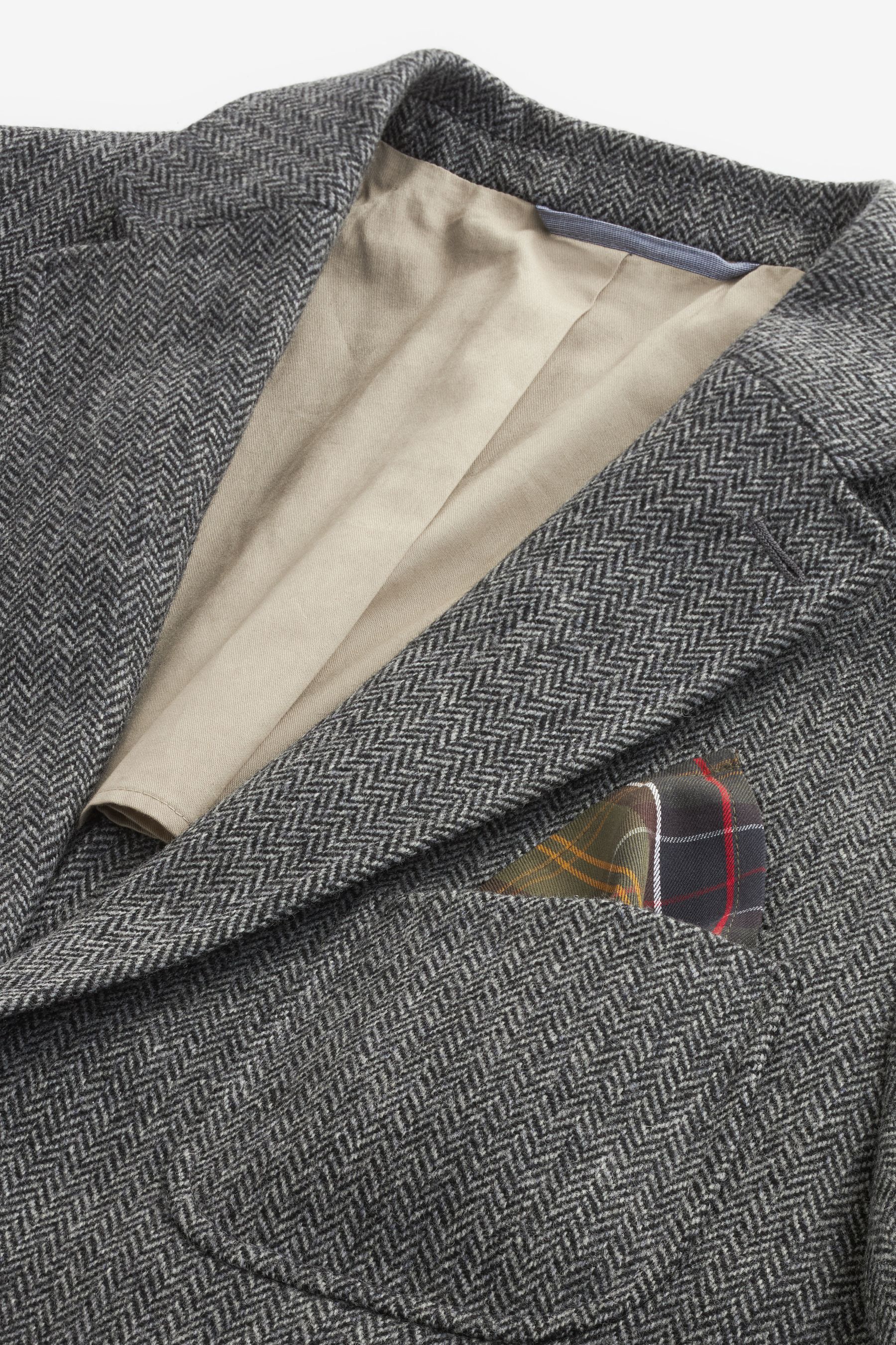 Buy Barbour Grey Herringbone Slim Fit Suit Jacket from the Next UK online shop