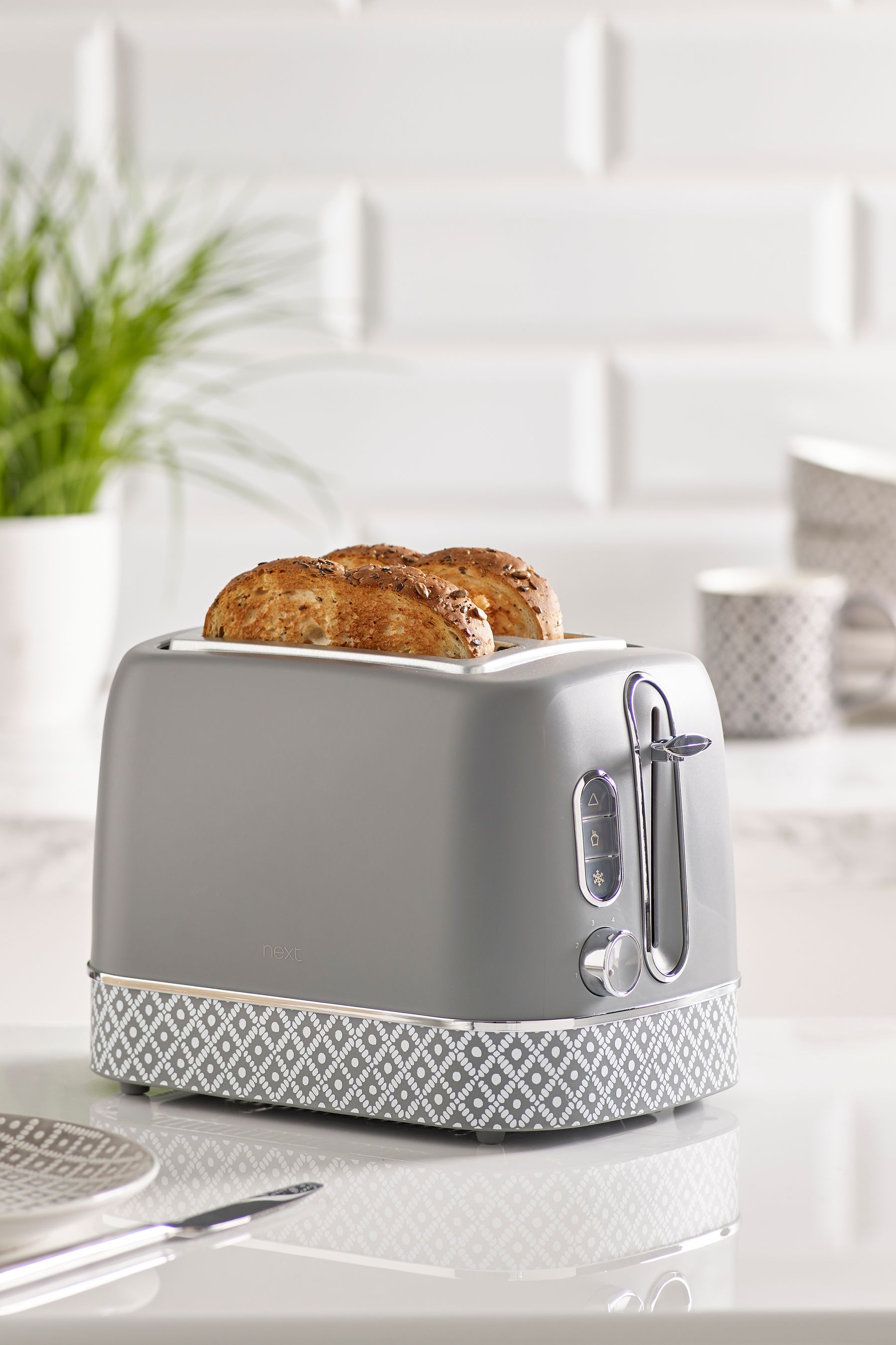 Buy Grey Geometric 2 Slice Toaster from the Next UK online shop