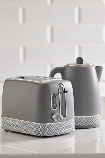 Grey Geometric 2 Slice Toaster