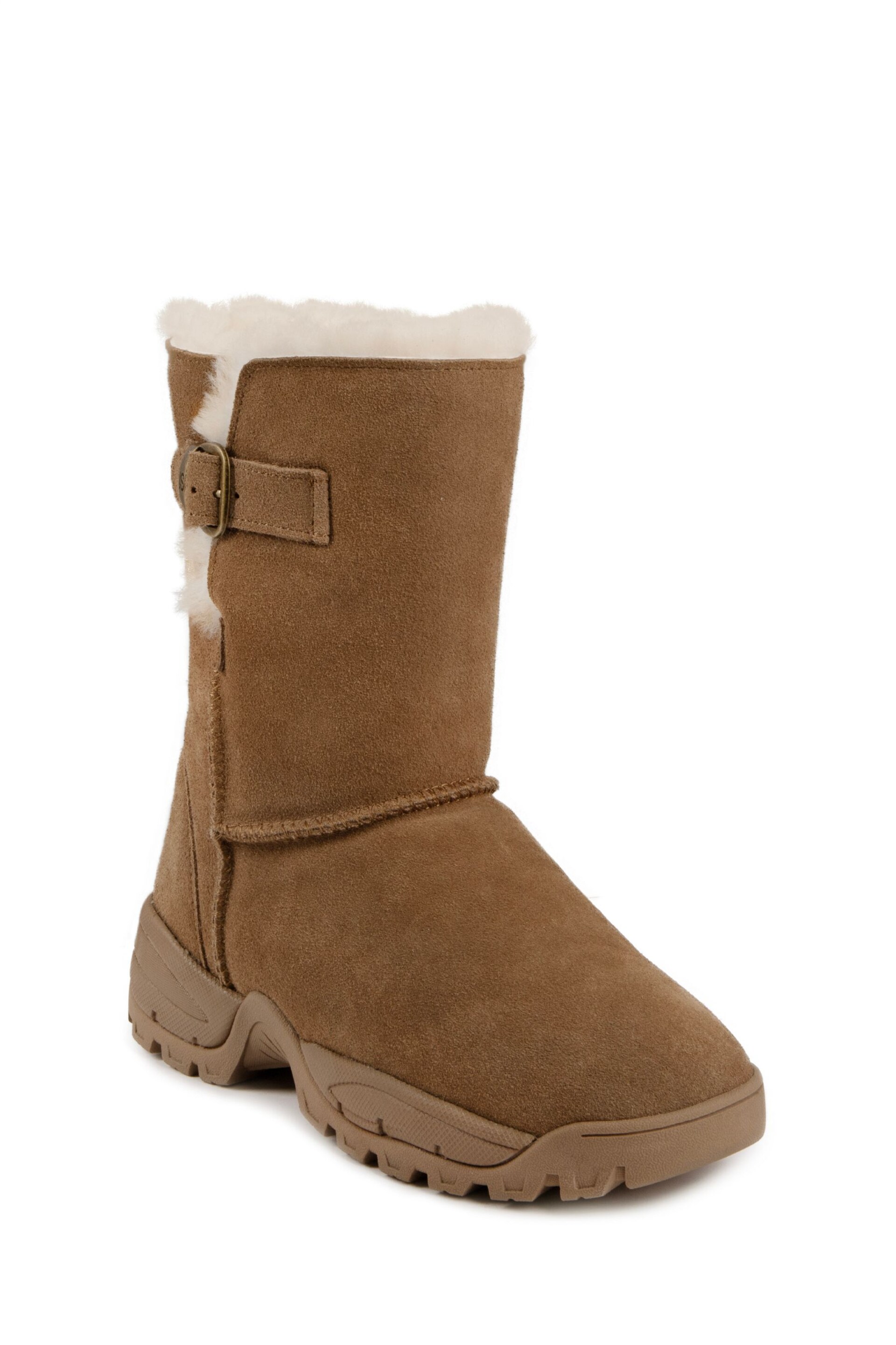 Just Sheepskin Brown Ladies Berkshire Mid Boots - Image 3 of 5