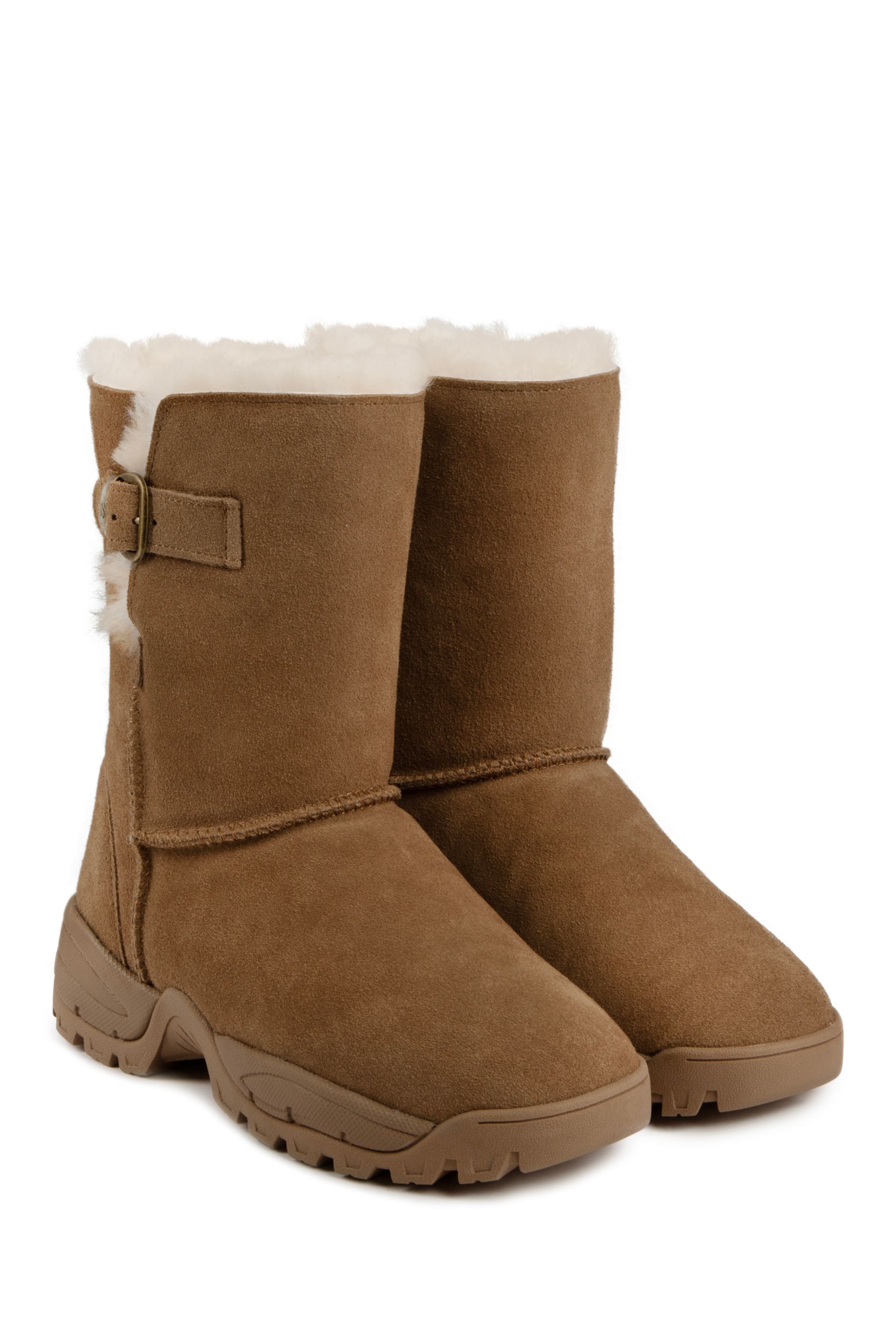 Just Sheepskin Brown Ladies Berkshire Mid Boots - Image 5 of 5