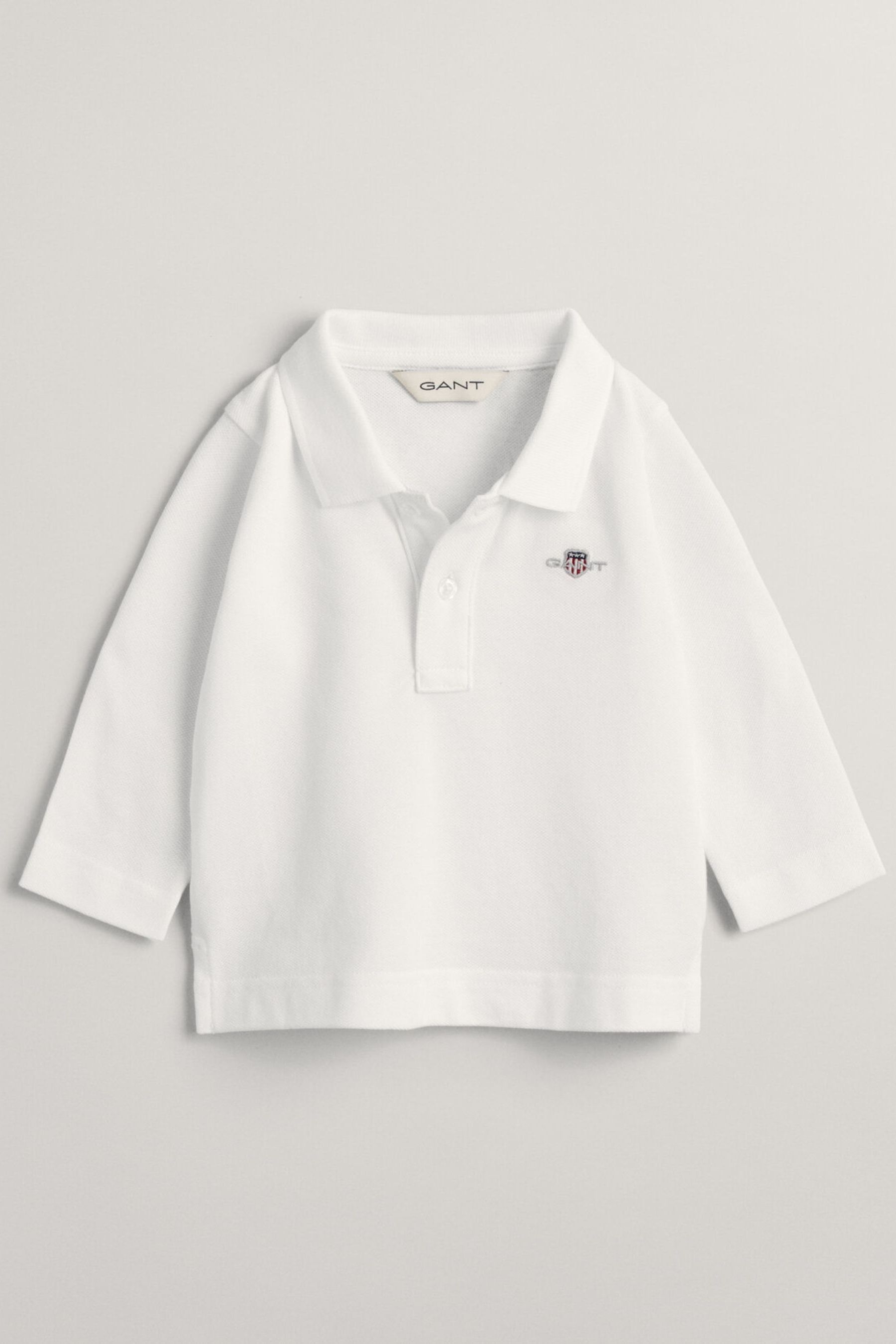 Buy GANT White Shield Logo Baby Long Sleeve 100 Cotton Polo Shirt from the Next UK online shop