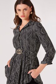 Apricot Black Swirly Spot Circle Belt Dress - Image 5 of 5