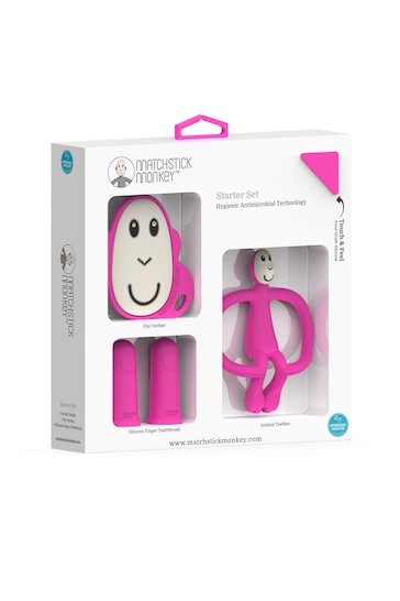 Matchstick Monkey Pink Teething Starter Set