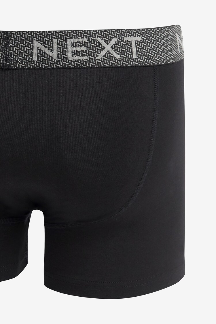 Buy Blue Grey Texture Waistband 4 pack A-Front Cotton Rich Boxers from ...