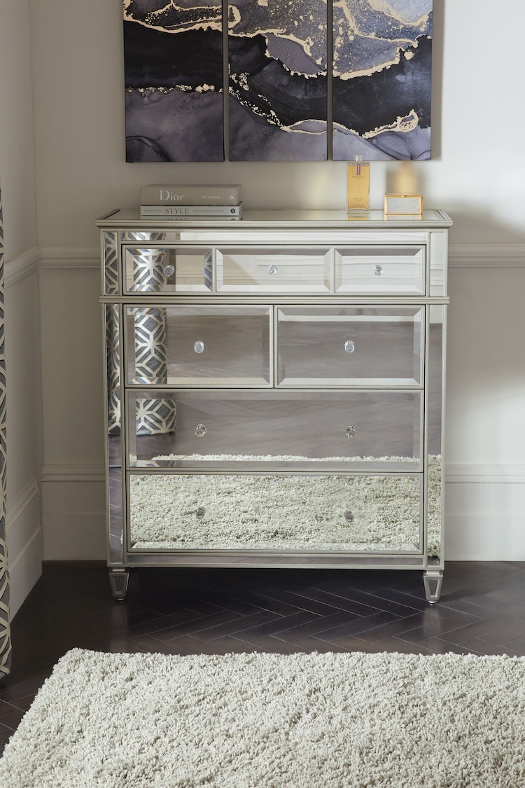 Mirror Fleur 5 Drawer Chest of Drawers - Image 2 of 5