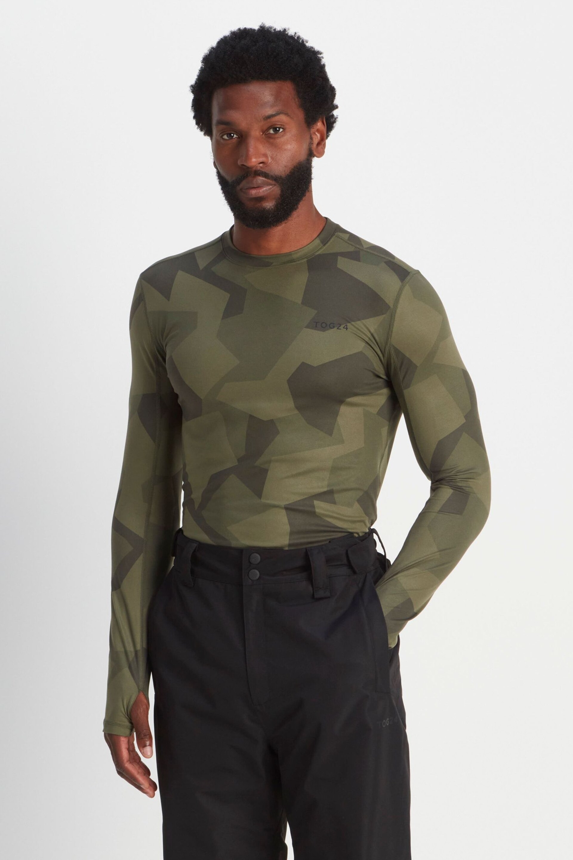 Tog 24 Sage Green Snowdon Thermal Zip Neck Saga T-Shirt - Image 3 of 8