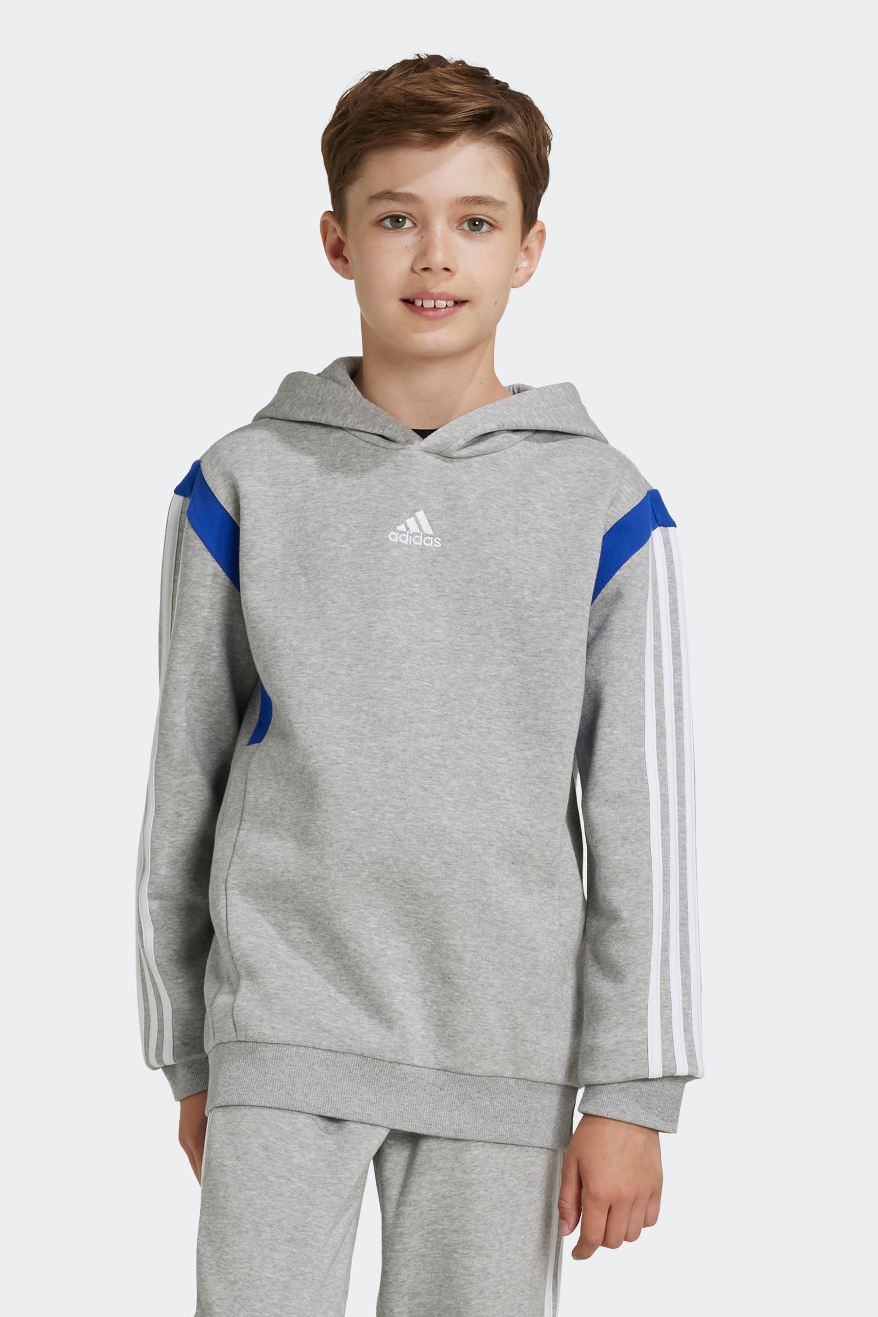 Buy adidas Grey Kids Colorblock Hoodie from Next Luxembourg