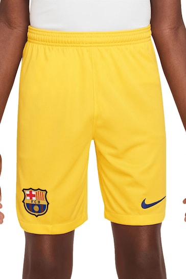 Nike Orange Barcelona Fourth 2023-24 Stadium Shorts Kids