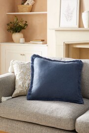 Blue 50 x 50cm Dalby Fringe Trim Cushion - Image 1 of 4