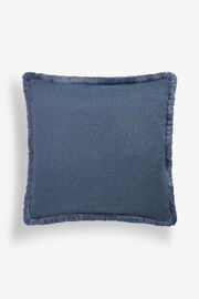 Blue 50 x 50cm Dalby Fringe Trim Cushion - Image 2 of 4