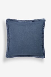 Blue 50 x 50cm Dalby Fringe Trim Cushion - Image 3 of 4