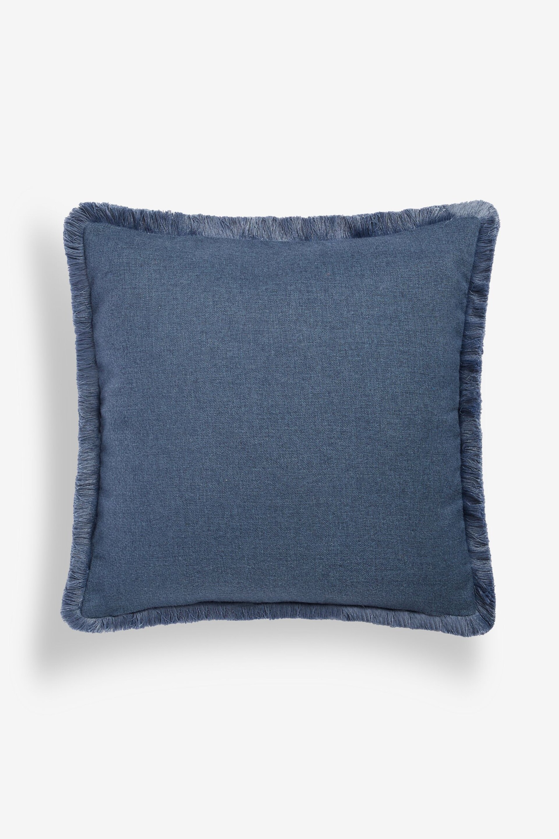 Blue 50 x 50cm Dalby Fringe Trim Cushion - Image 3 of 4