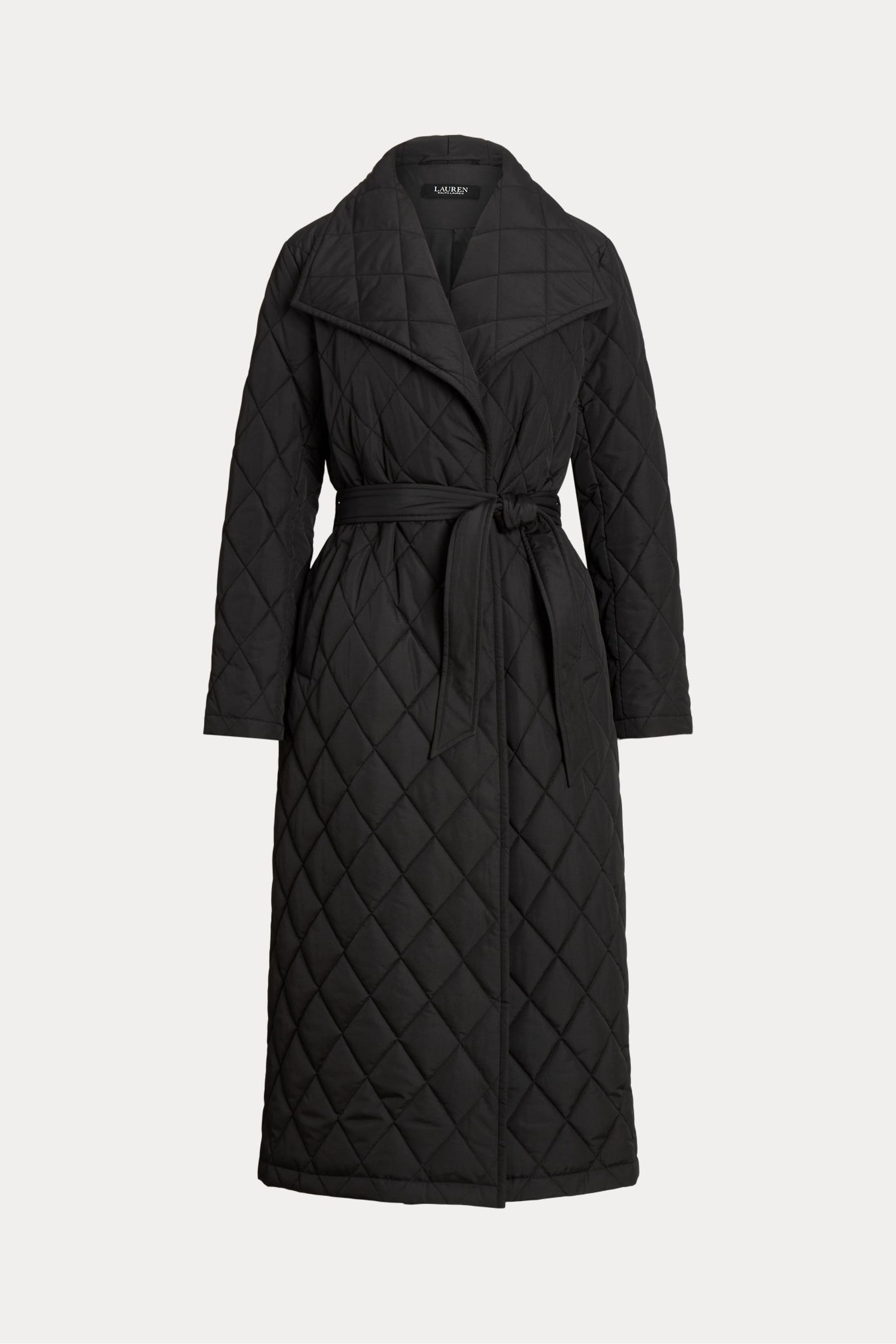 Ralph lauren black wrap coat on sale