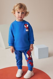 Cobalt Blue Spiderman Sweatshirt and Joggers Set (9mths-8yrs) - Image 1 of 6