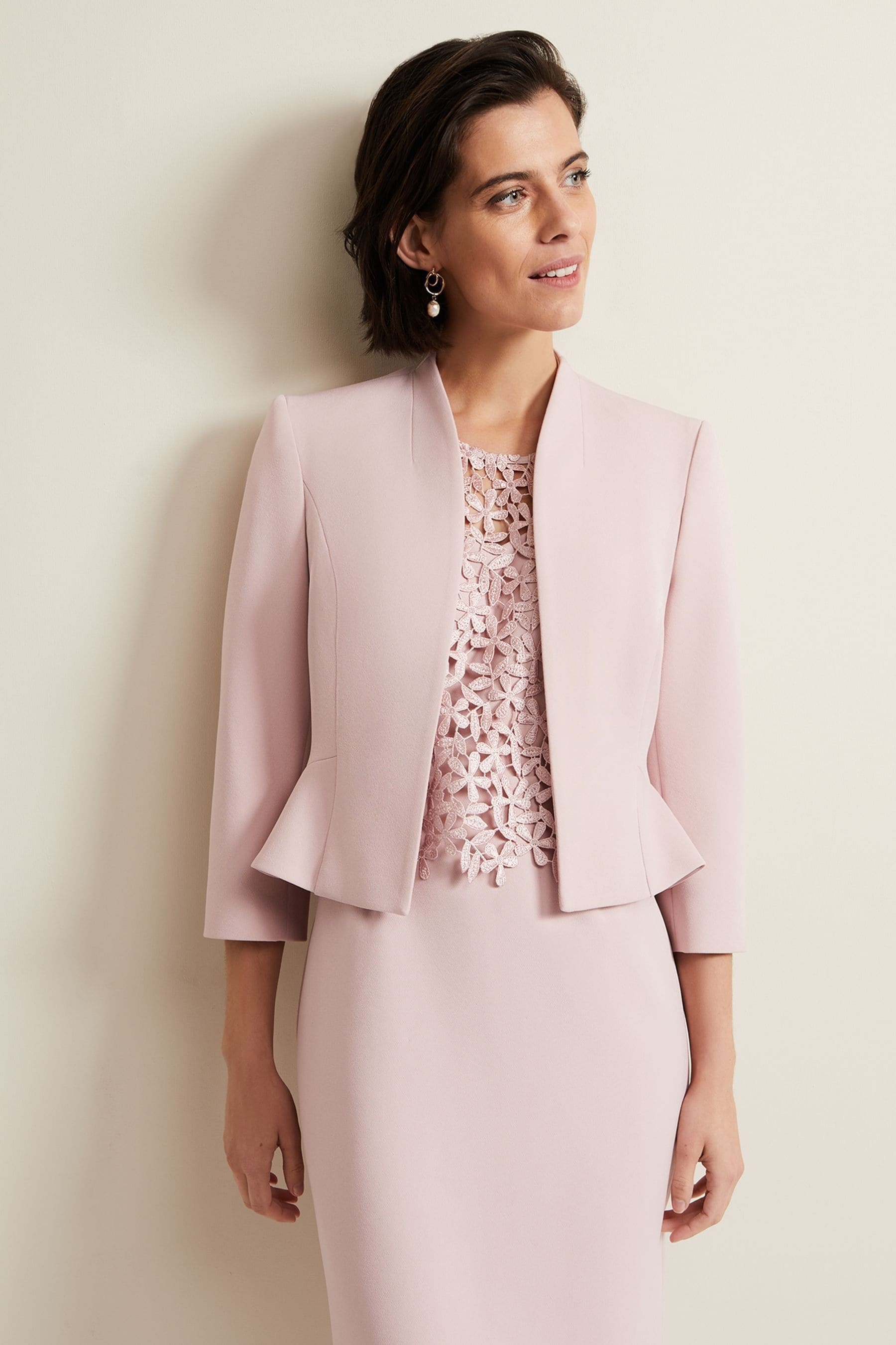 Pink peplum jacket online