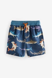 Navy Large Shark Printed Swim Shorts (3mths-16yrs) - Image 5 of 7