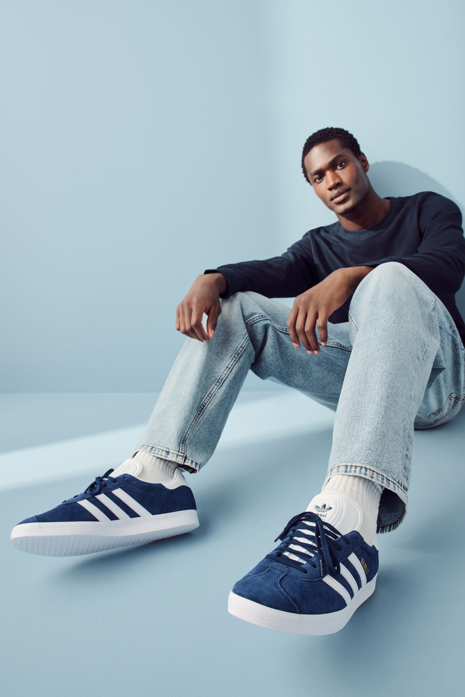Navy gazelles mens sale