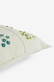 Cream Betty Embroidered Floral 100% Cotton Cushion - Image 5 of 5