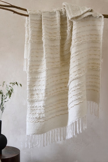French Connection Cream Tuwi Textured Throw
