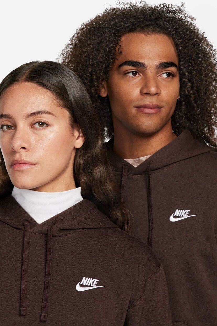 Nike Dark Brown Club Pullover Hoodie - Image 10 of 19