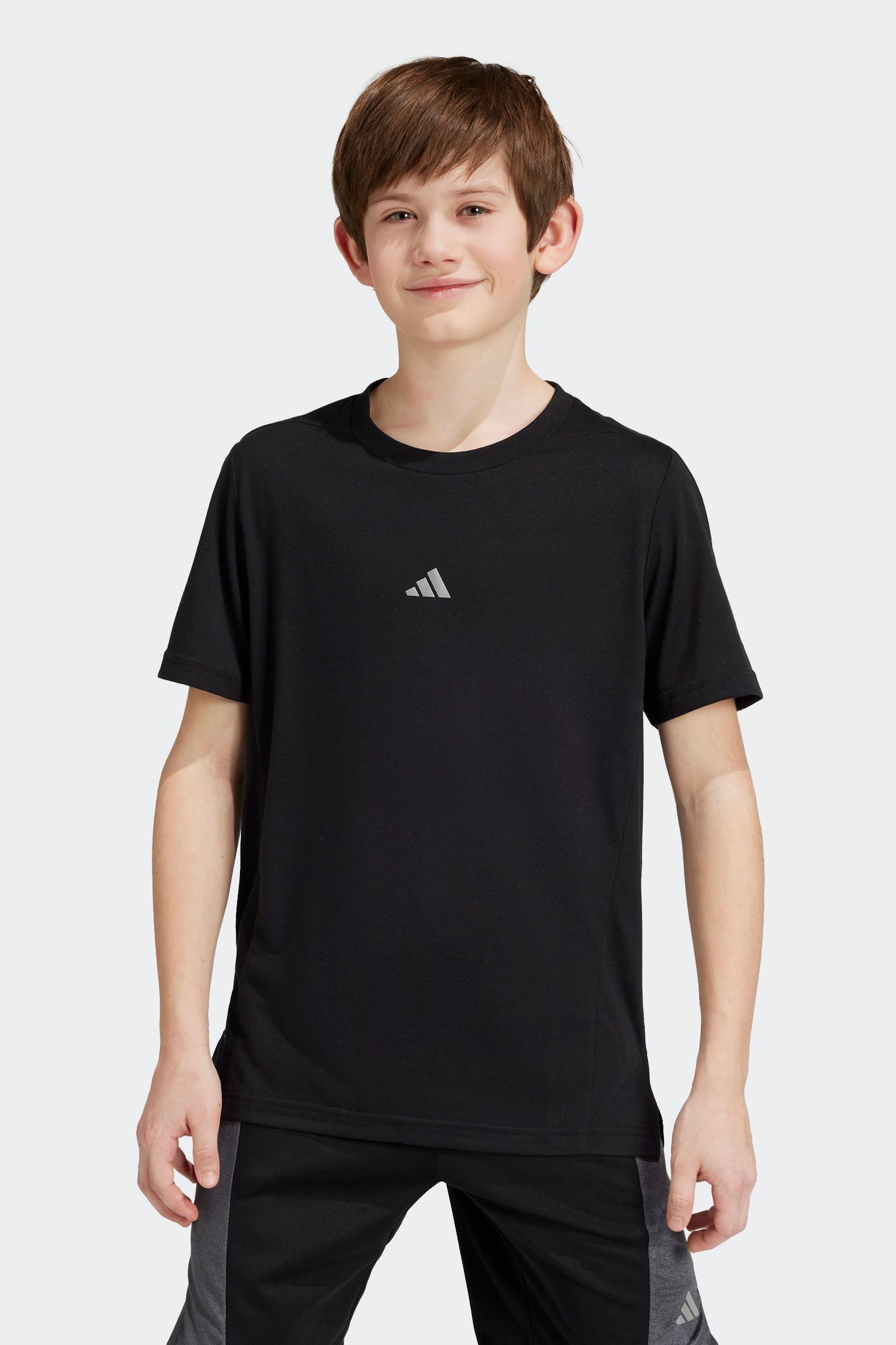 Black on black adidas shirt best sale