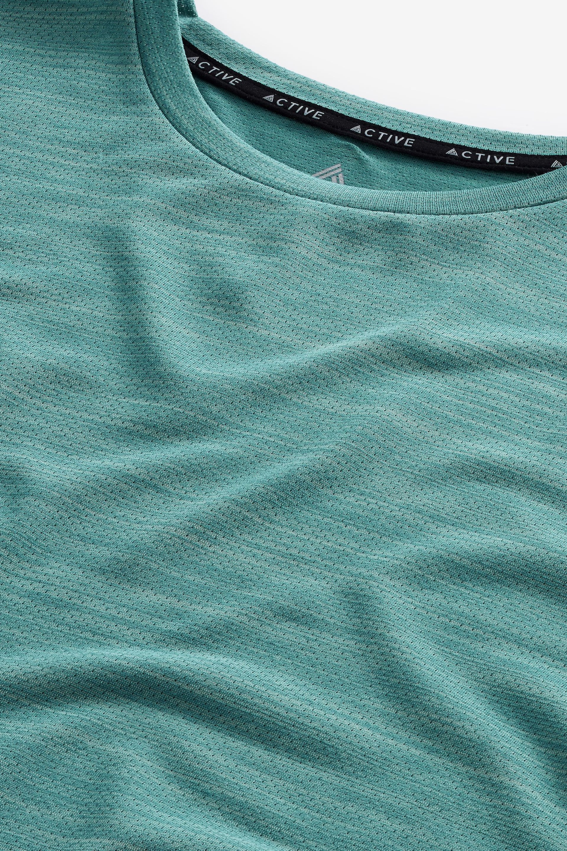 Teal Blue Active Mesh Training T-Shirt - Image 7 of 8