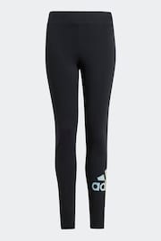 adidas Black Kids Metallic Print Leggings - Image 6 of 6