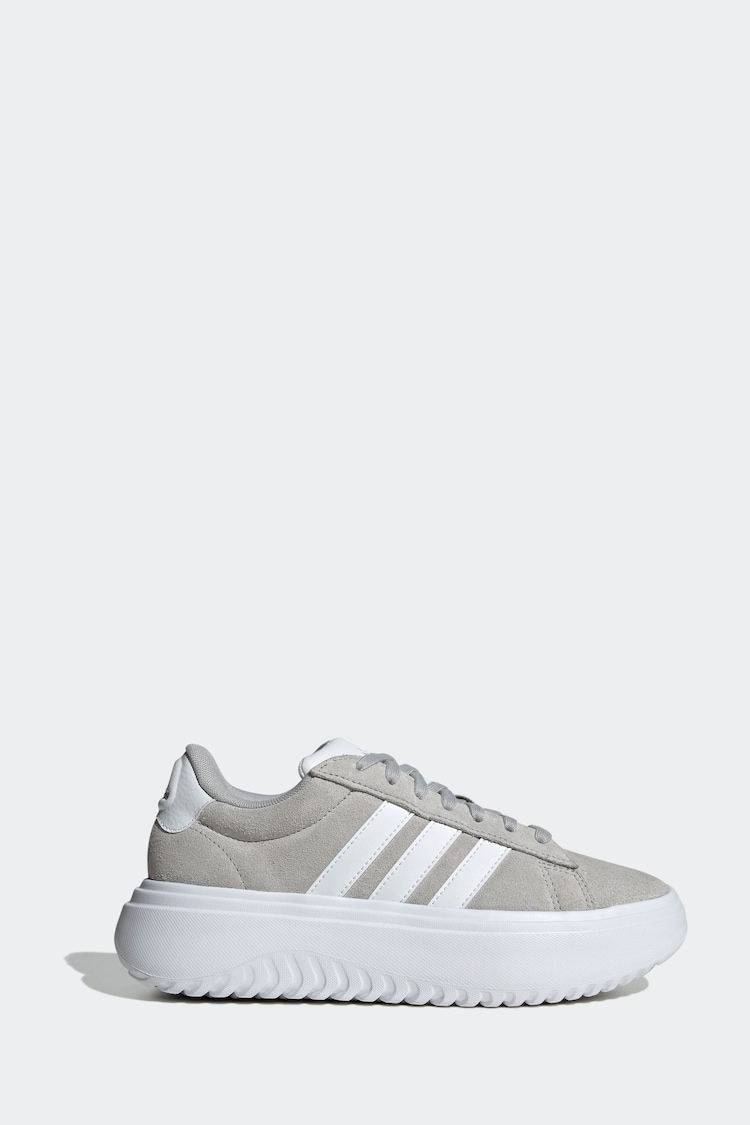 adidas Grey Sportswear Grand Court Platform Trainers - Image 1 of 9