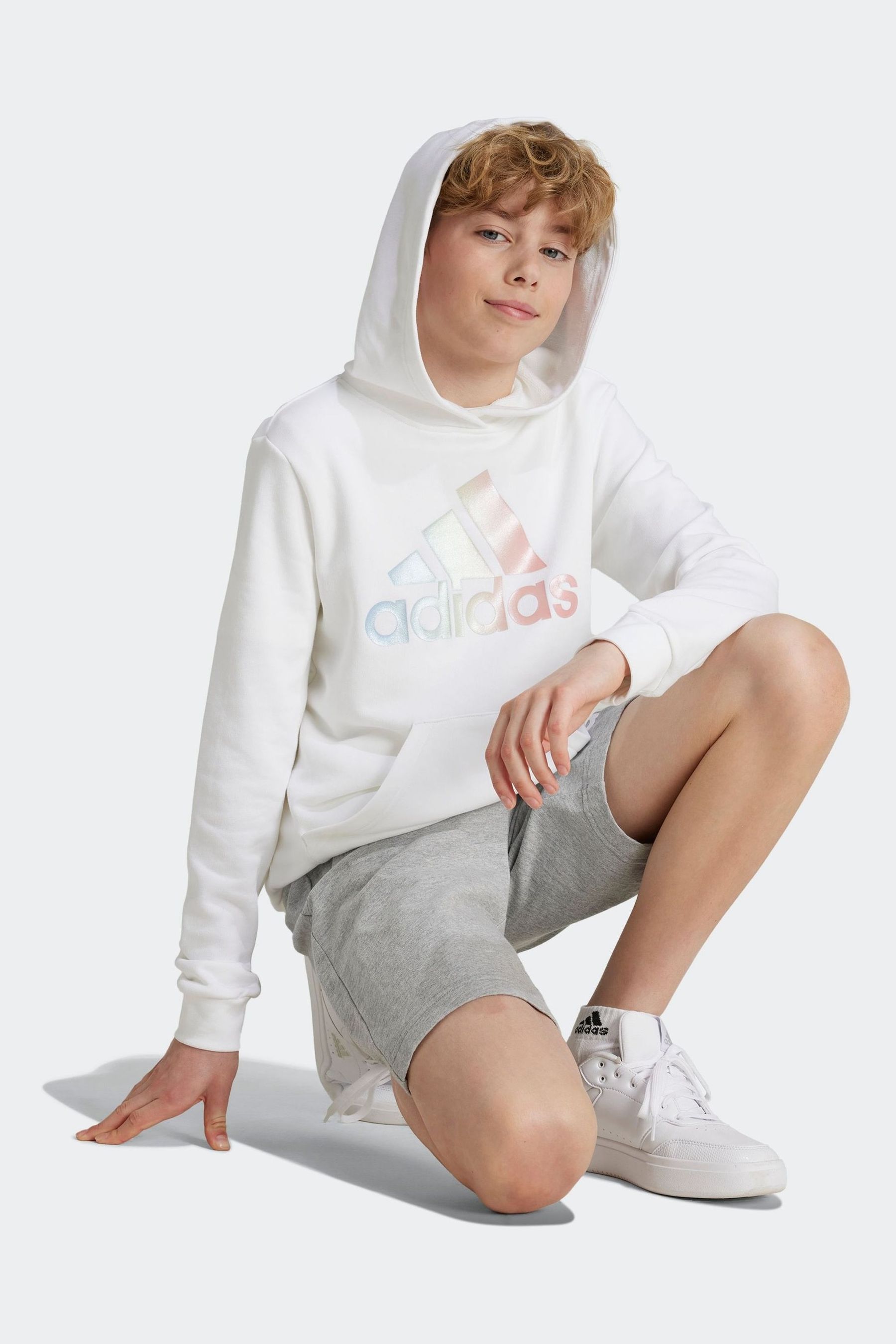 Boys white adidas sweatshirt online