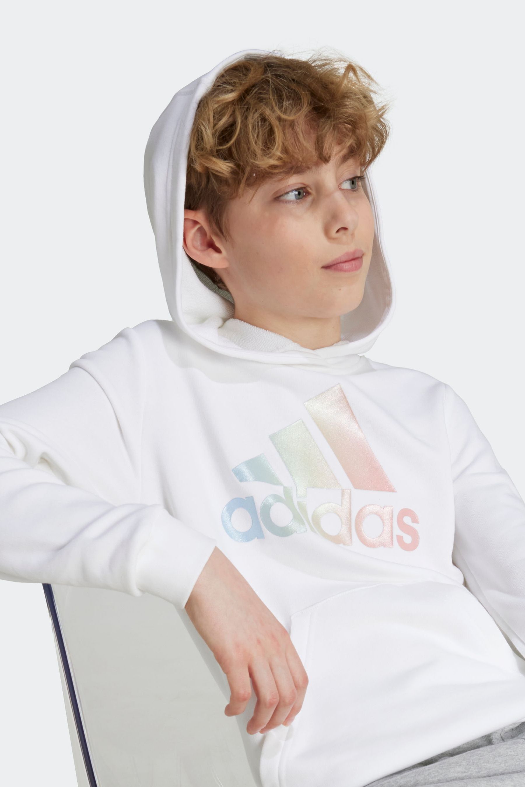 Kids white adidas hoodie sale