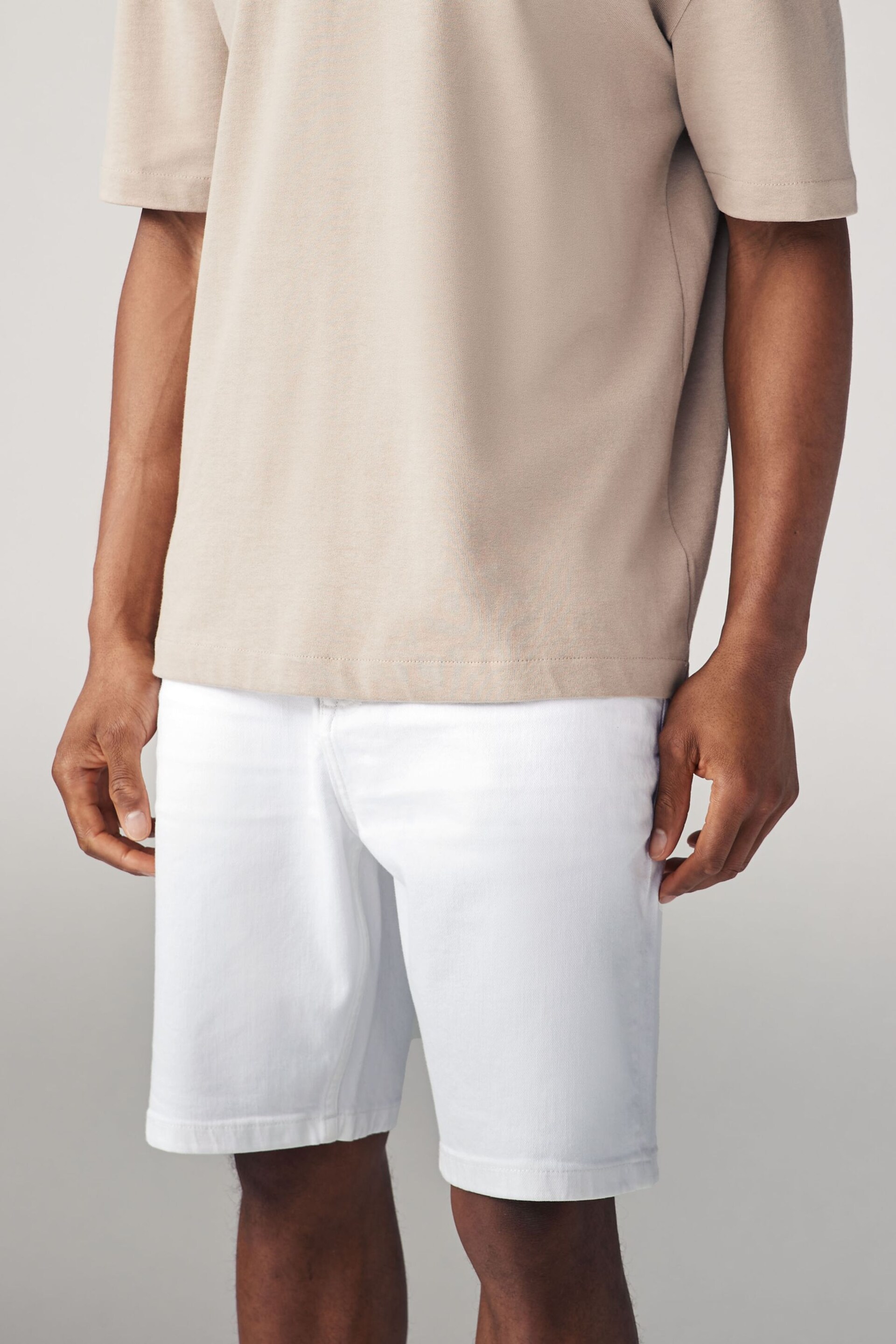 White Garment Dye Denim Shorts - Image 1 of 8