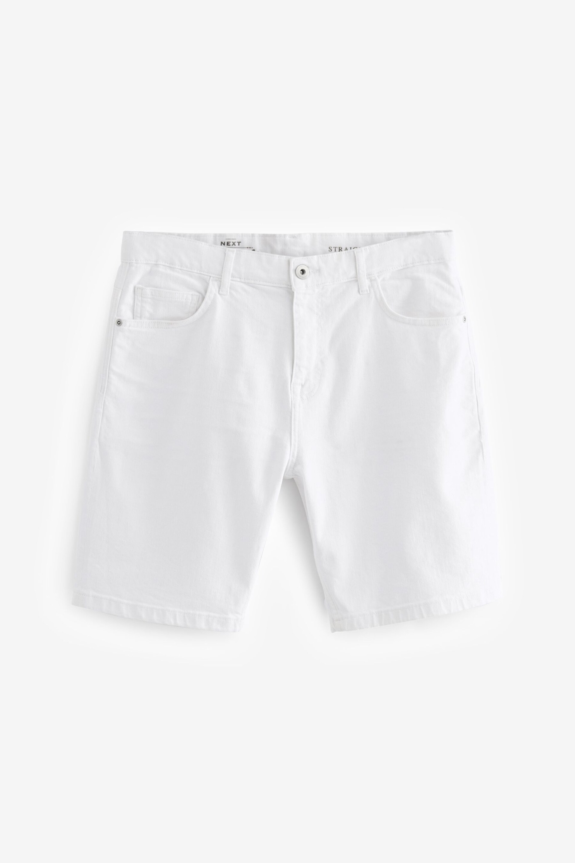 White Garment Dye Denim Shorts - Image 5 of 8