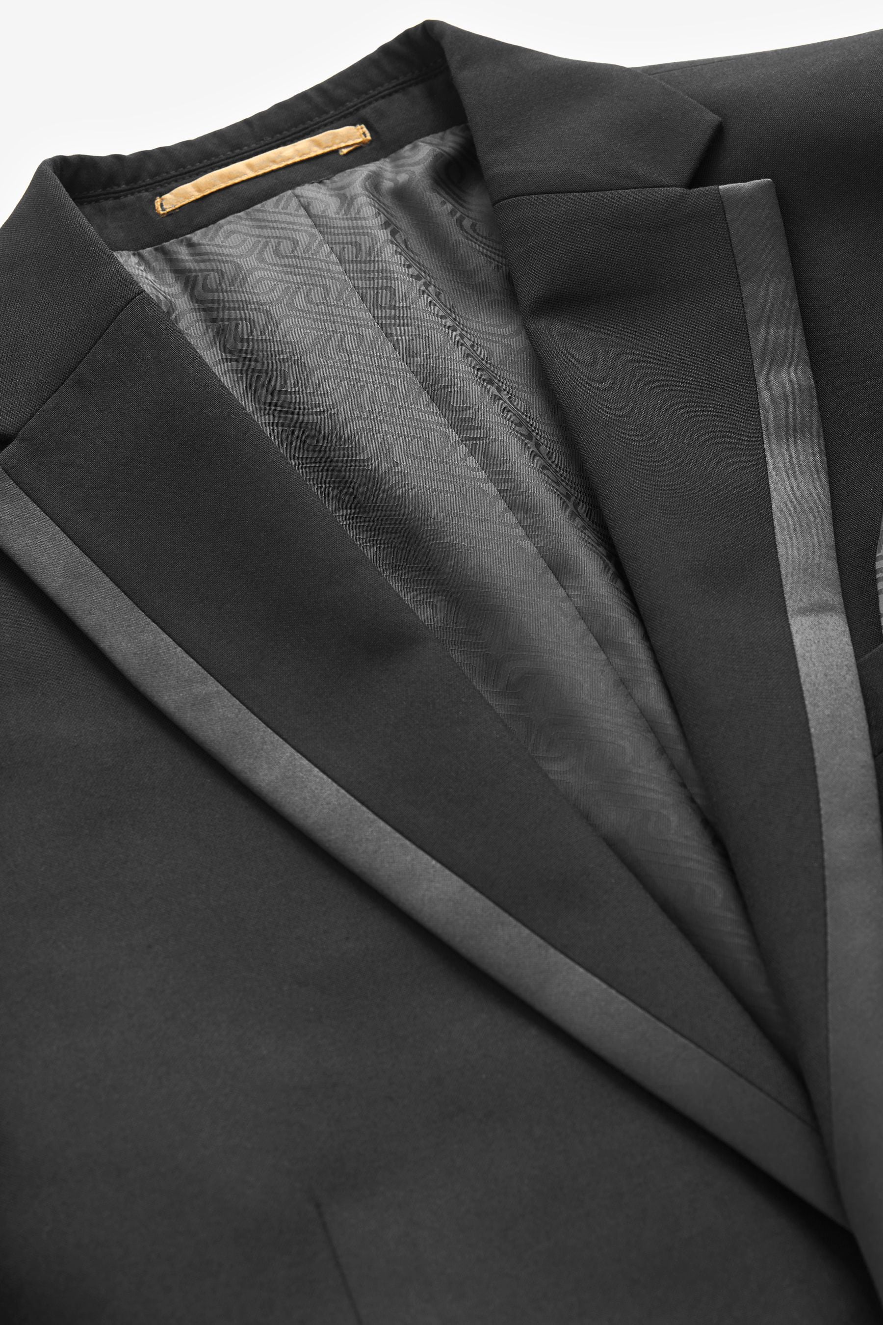 Black Skinny Fit Tuxedo Suit Jacket
