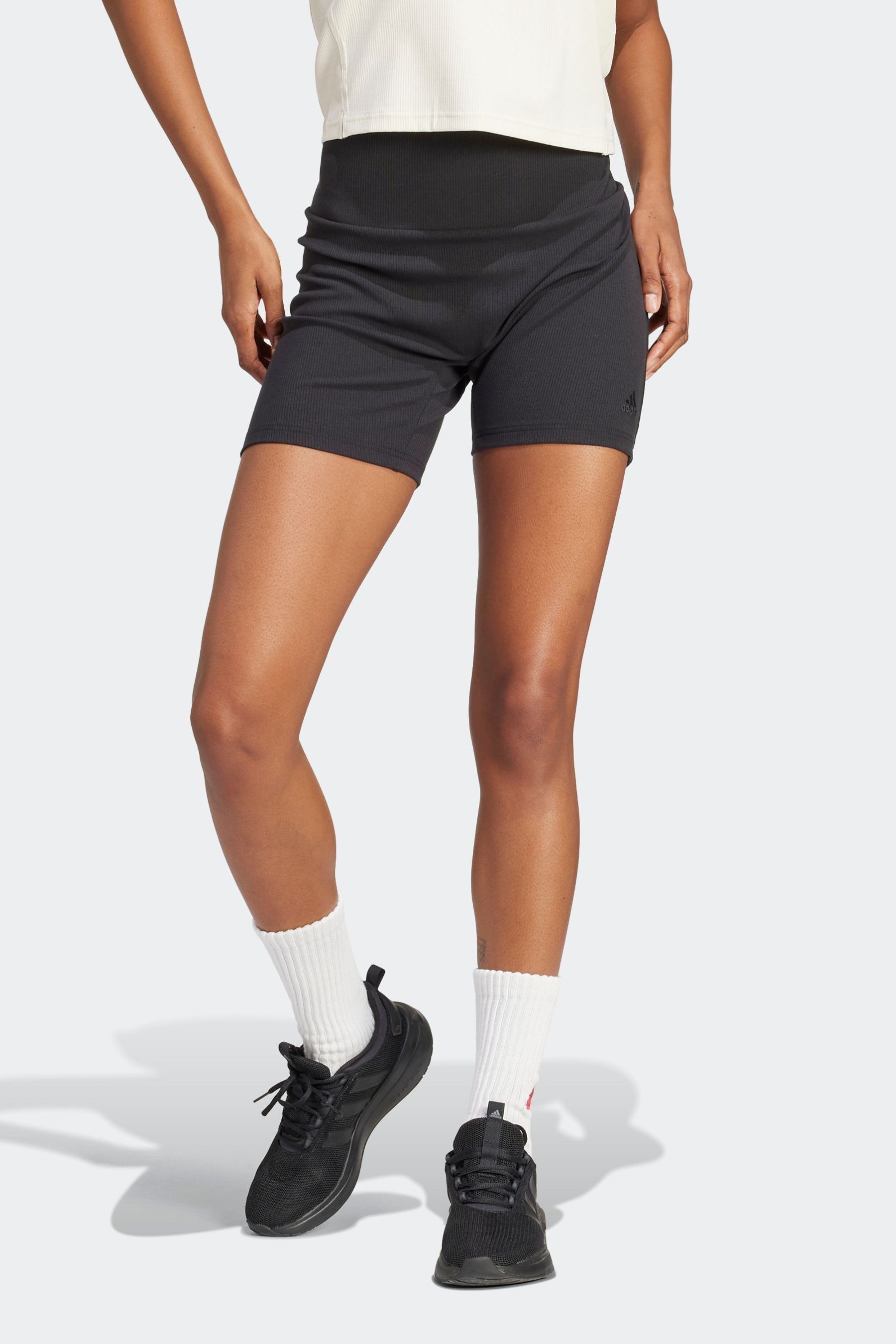 Buy adidas Black Lounge Rib High Waisted Bike Shorts from the Next UK online shop