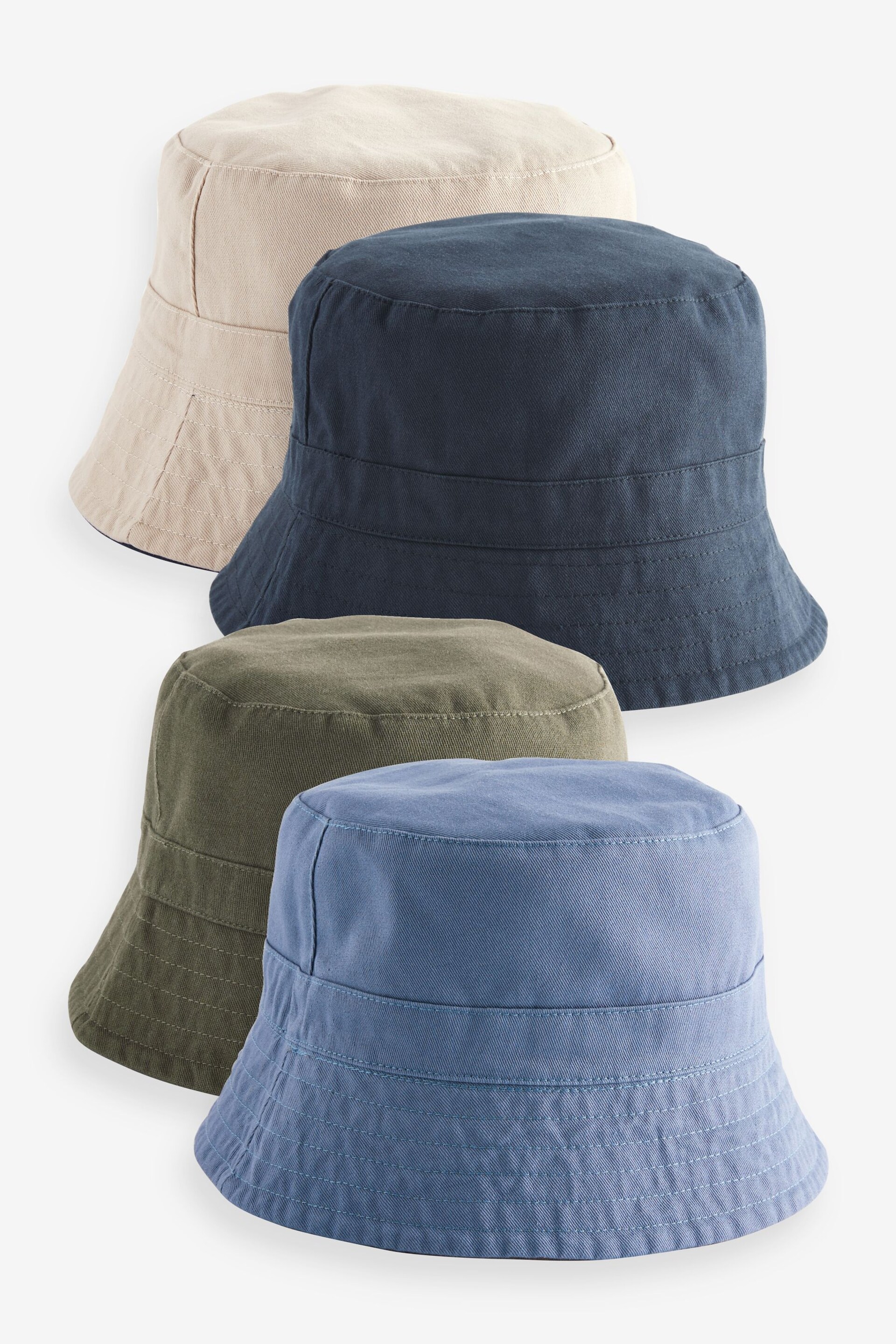 Navy Blue/Khaki Green Reversible Bucket Hat 2 Pack - Image 1 of 10