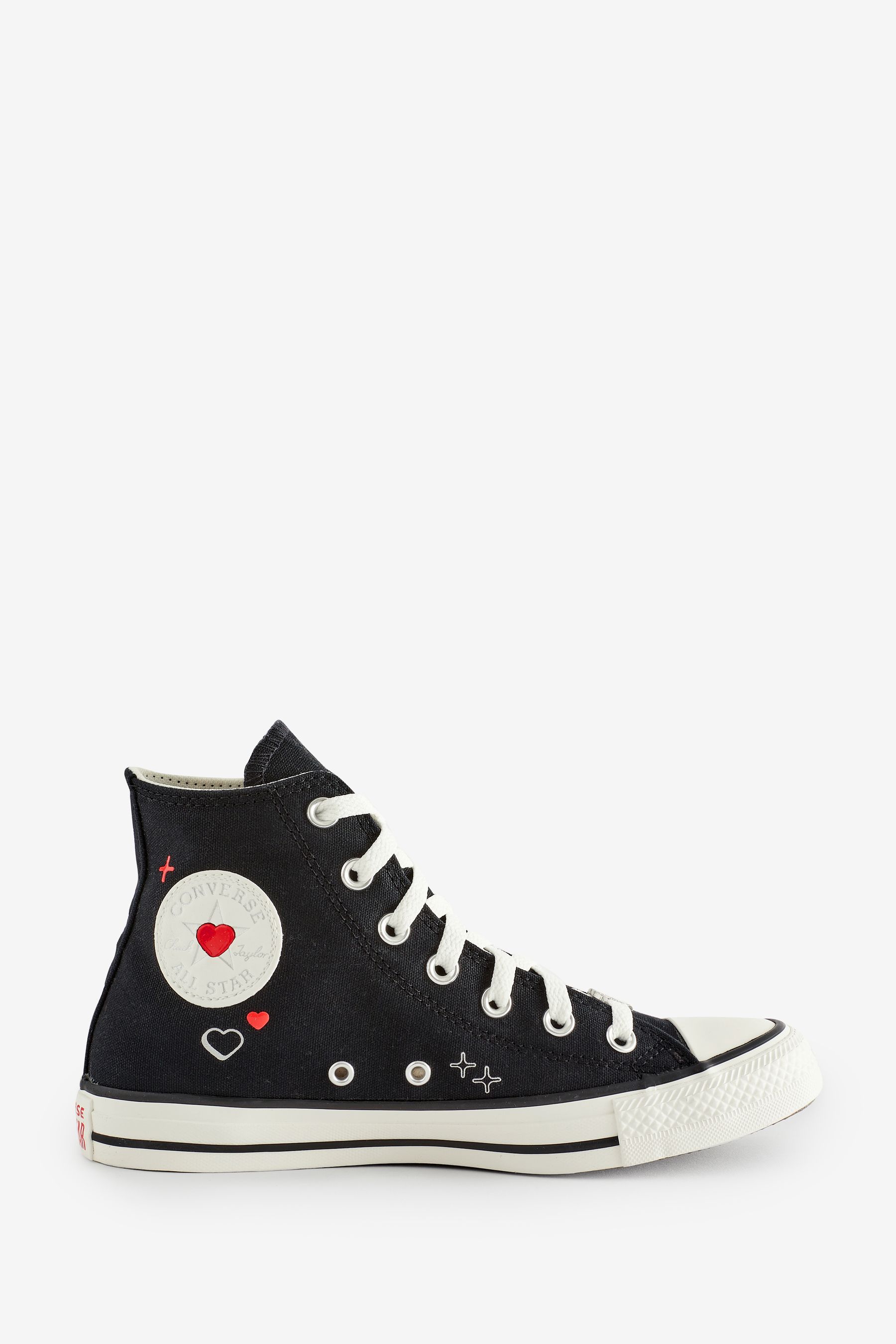 Black love heart converse discount